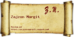 Zajzon Margit névjegykártya